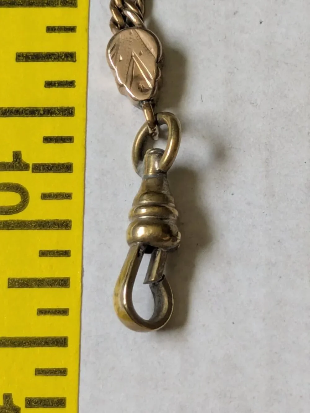 Antique H&H Gold Filled Prince Albert Design T Bar Dog Clip Watch Chain